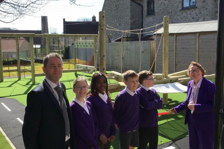 The new play equipment was officially opened by Mrs Kerrie Courtier from Midsomer Norton Schools Partnership.