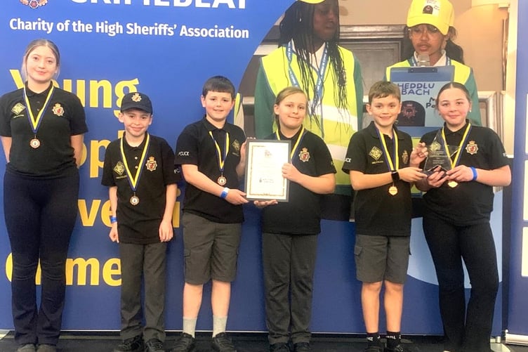 Six members of Peasedown Primary School's Mini-Police Team were invited to attend the national Crimebeat awards.