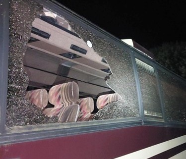 Two minibuses, five single decker coaches and three double decker vehicles were damaged, along with two privately-owned cars. Almost every window of the coaches was smashed. A further three vehicles were damaged which are vintage models being preserved as travel heritage, and will be very difficult to repair.