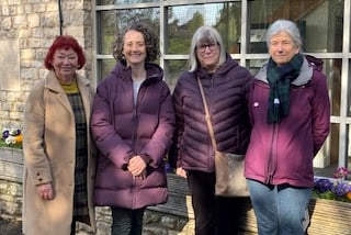 New B&NES CEO Sophie Broadfield being welcomed to Paulton is a first ever visit to the village.