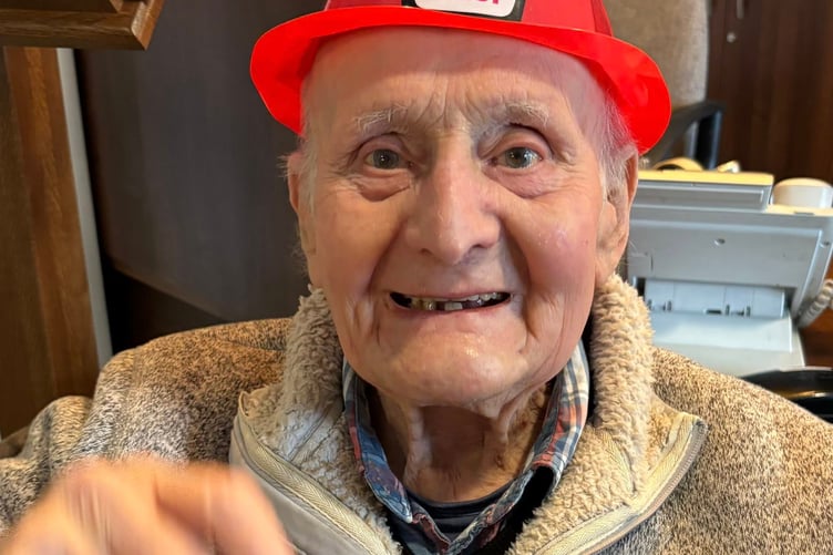 Resident Fred donned a Firefighter chief's hat to join in the fun at the Saltford care centre.