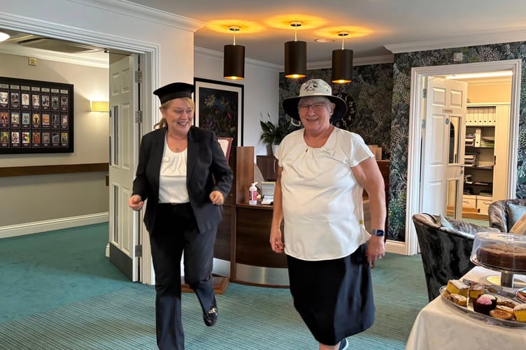 Care Centre admins Julie and Ruth joined in the fun at the tea party raising funds for Brain Tumour Research.