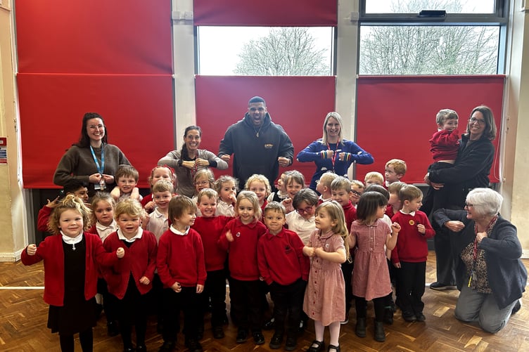 The Gladiator pose was on show in all classes as Zack spoke with pupils about the importance of fitness.