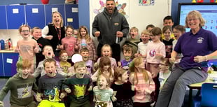 Gladiator 'Steel' inspiring pupils at Radstock's Westfield School
