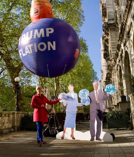 Lib Dem Deputy leader Daisy Cooper at the launch of their campaign showing the impact of Trump's war in Iran.