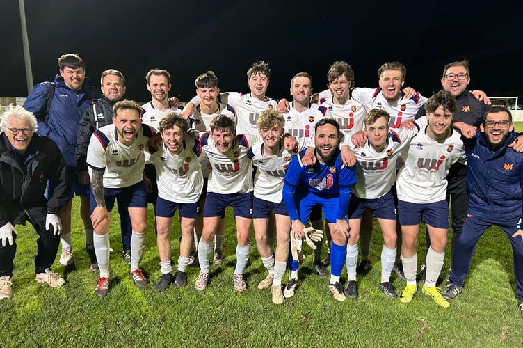 Wellington celebrate after winning at Torpoint