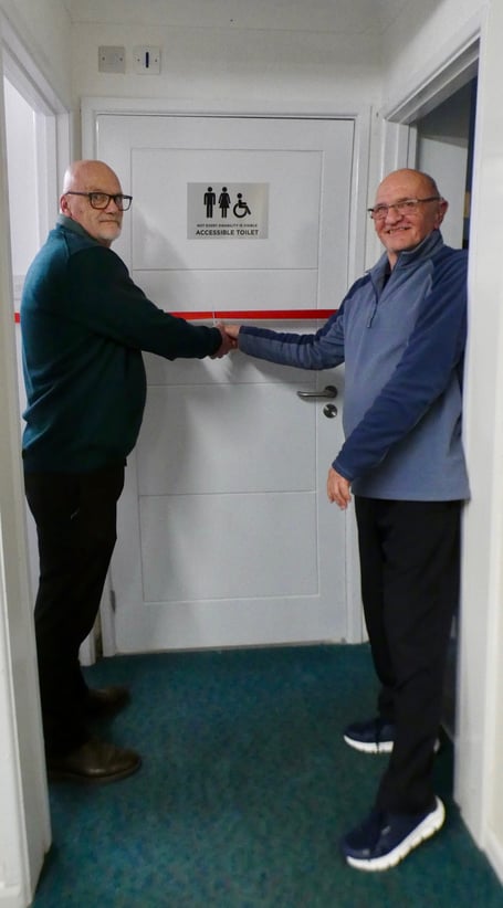 The 'builders' unveil a wheelchair accessible toile