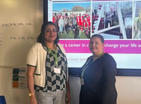 Care as a career pathway discussed on Community College visit