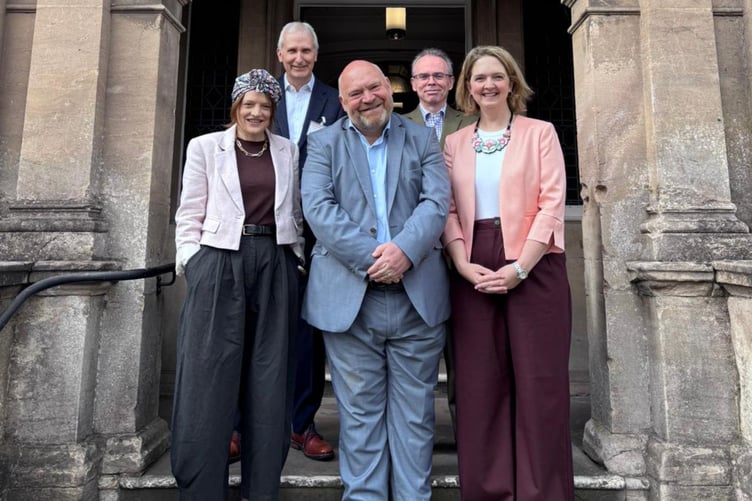 Leader of Frome Town Council Fiona Barrows welcomed leader of Somerset Council Bill Revans, Chief Executive at Somerset Council Duncan Sharkey and Anna Sabine MP to the first ever Summit.