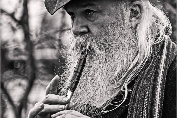 Jenny Short won the mono section with a portrait from the Midsomer Norton Wassail entitled “Melody in Monochrome”.
