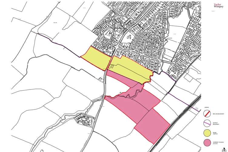 The proposed site for 130 new homes in Midsomer Norton spans both BANES and Somerset councils.