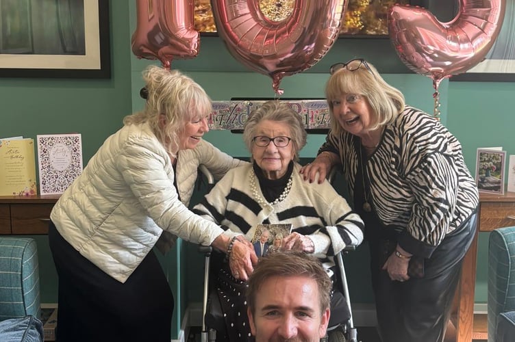 Enid celebrated in style with friends and family including niece Sue from Southend.