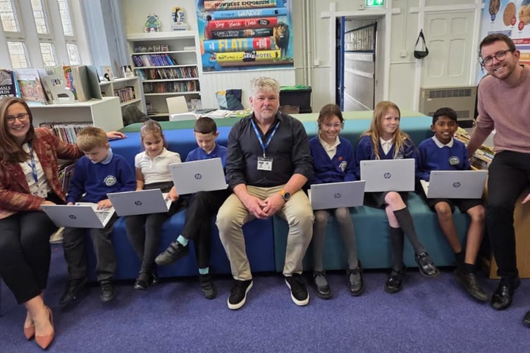 Cllr Shaun Hughes provided funding for the purchase of new Chromebooks for Welton Primary School in Midsomer Norton.