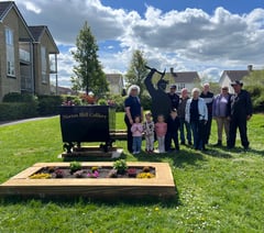 Heritage metal miners figure installed outside Mardons Social Club