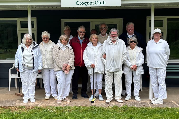 The CPCC Golf Croquet High Handicap team with their opponents from Weston-S- Mare.
