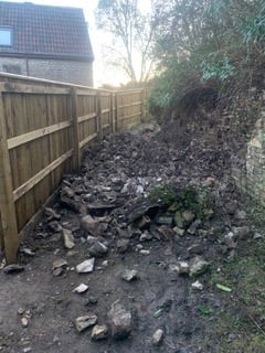 Collapsed churchyard wall to rise again