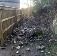 Collapsed churchyard wall to rise again