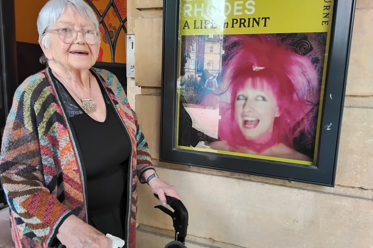 Lifelong lover of fashion, Rossetti House resident Sue Conrad during her visit to the Zandra Rhodes exhibition.