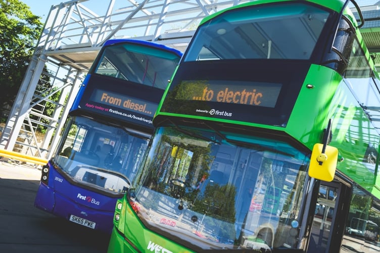The First Bus repowered vehicle fleet of double decker buses have arrived in Bath.
