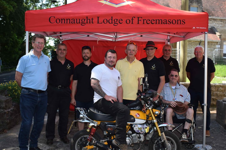 Freemason Jonny Spencer dropped in at Midsomer Norton's Masonic Hall en-route to Land's End from John O'Groats.