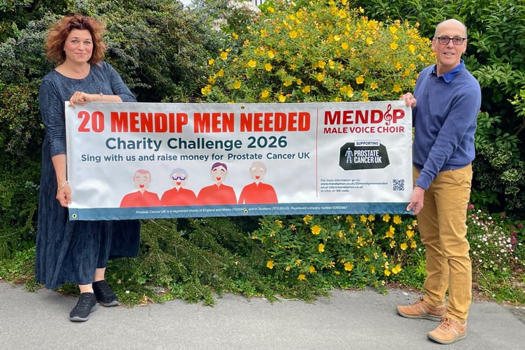 Musical director Kate Courage and Chairman Richard Luscombe reveal Mendip Male Voice Choir’s Charity Challenge.