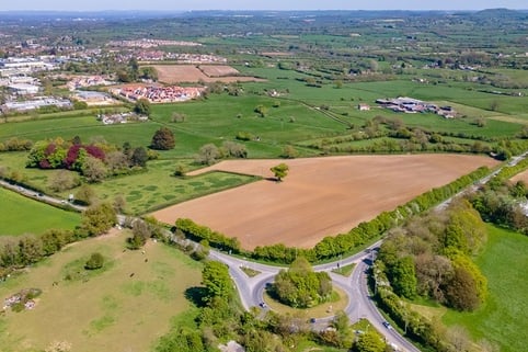 Site of the proposed Selwood Garden Community on the southern edge of Frome on the the A361.