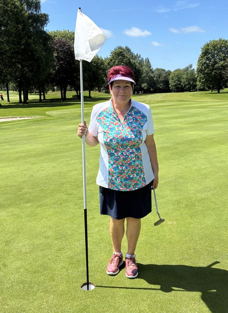  Angela Hodder, of Yeovil, who holed in one at Wells