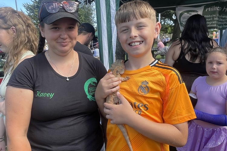 Party goers got up close and personal to snakes and reptiles from Hilltop Herpetology.