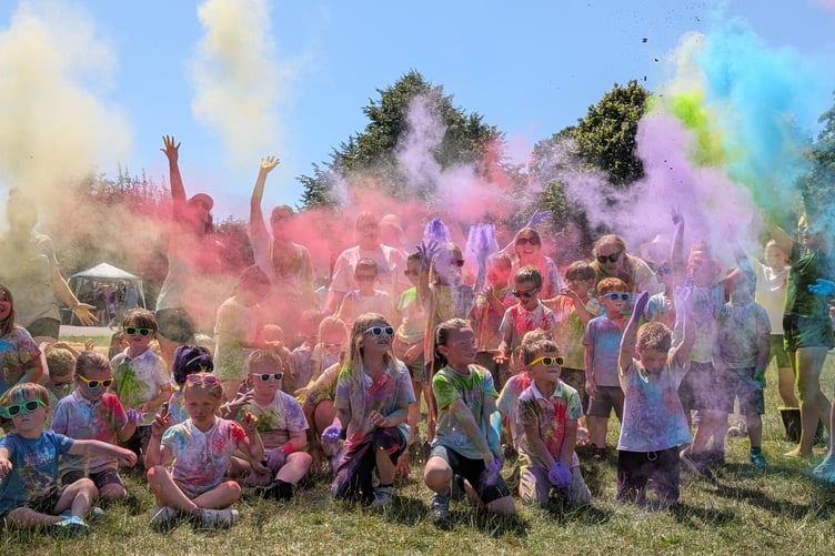 Colours of the rainbow filled the air as the school community celebrated 125 years with a colour run.