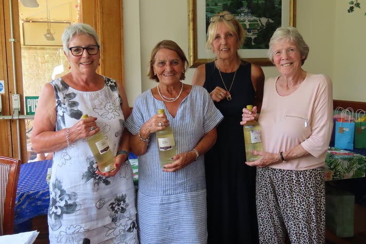 Winners of the Lady Captain's competition Carol Jenkins, Mary Ford and Sonia Probert