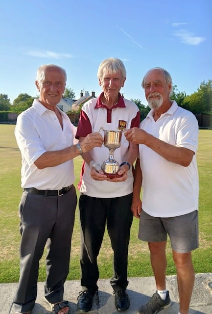 Dave Beard, Dave Yarlett from Paulton and Chris Ponting from Purnells won in the Winscombe Open Triples.