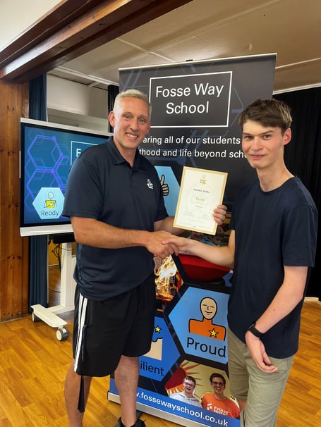 Matthew Walker is the first pupil at Fosse Way School to have achieved all three Duke of Edinburgh awards.