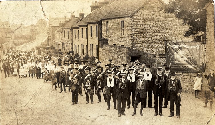 Leading through Peasedown St John, the parade was of the Independent Order of Good Templars.