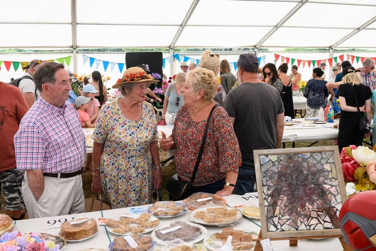 Despite the heat, the crowds turned out for the Clutton Flower Show at Rudge’s Field now in its 88th year.