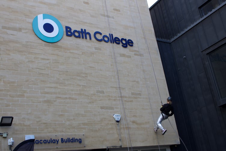 Bath City Abseil returns with more than 100 staff and students abseiling down the Bath College building.