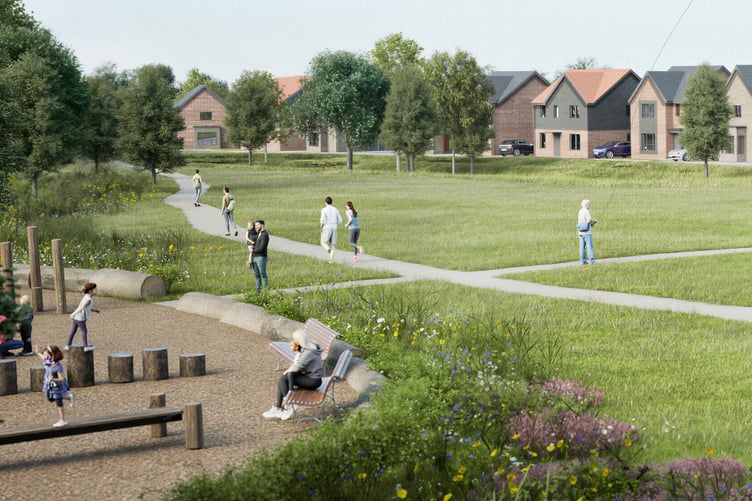 An artist's impression of how the new development of Charlton Road in Keynsham will look.