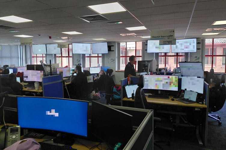 The ambulance dispatch team in the SWASFT emergency operations centre in Exeter.