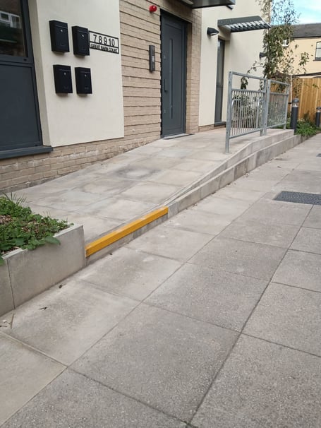 Ramp access with a step at Great Barn Court sparked comments on social media after the unveiling of the new homes.