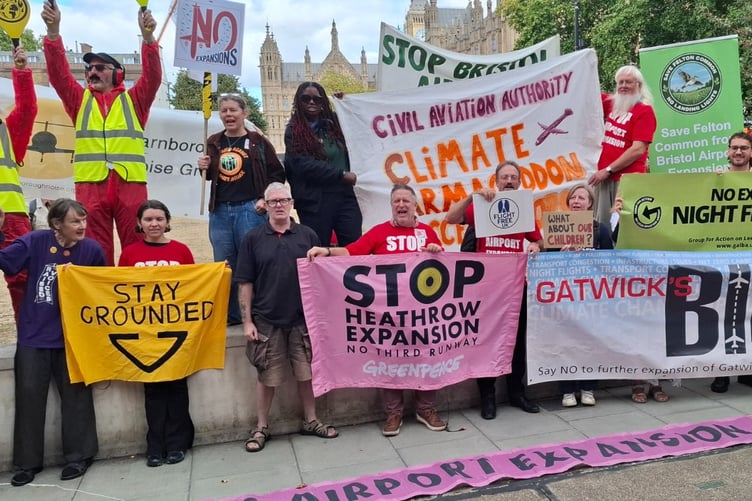 Save Felton Common campaigners joined a No Airport Expansion group demonstration at Parliament in September.