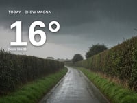 Chew Magna: heavy rain, high of 14°C on Saturday