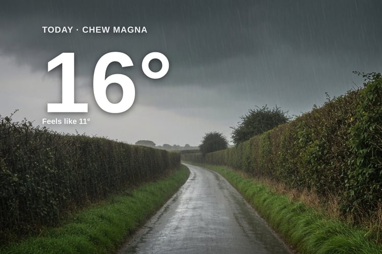 Chew Magna weather: heavy rain Saturday with rain expected and a high of 14°C