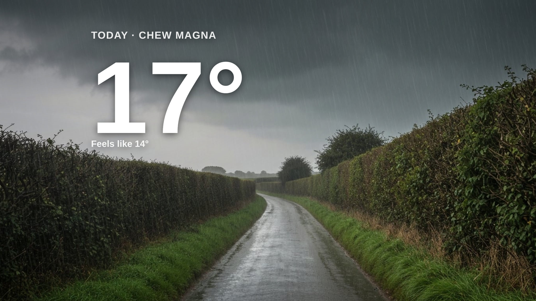 Heavy rain on the way for Chew Magna - here's your Monday forecast