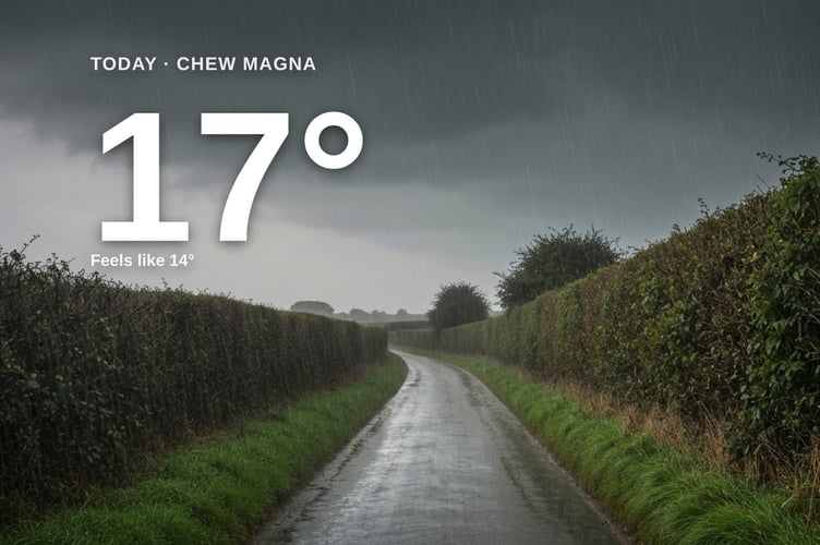 Chew Magna weather: heavy rain Monday with rain expected and a high of 17°C