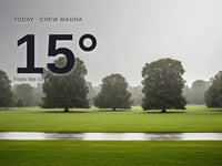 Chew Magna: cloudy day, high of 14°C