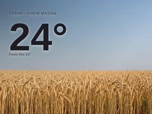 Chew Magna: sunny day, high of 24°C