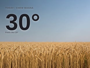 Chew Magna: sunny day, high of 30°C