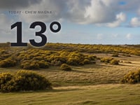 Chew Magna: cloudy day, high of 13°C