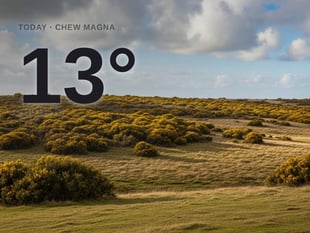 Chew Magna: cloudy day, high of 13°C