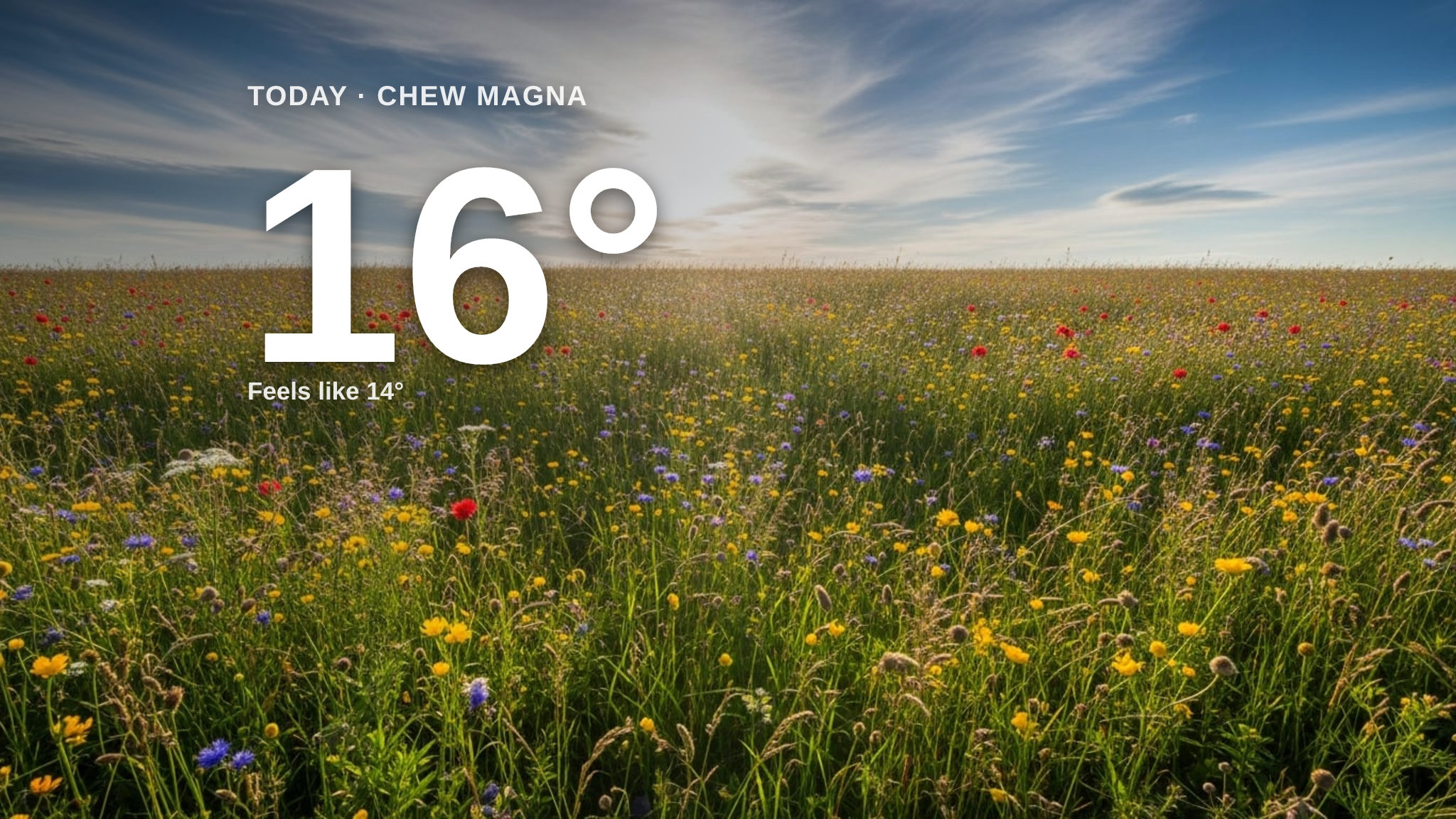 Sunshine and warmth for Chew Magna today - here's what to expect