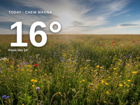 Chew Magna: partly cloudy day, high of 15°C